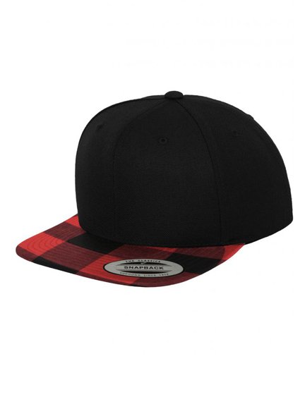 Yupoong Checked Flanell Peak Snapback Cap Flexfit Cap Kappen Hüte Grosshandel