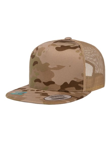 Yupoong Flat 5 Panel Multicam Trucker Cap Flexfit Cap Kappen Hüte Grosshandel