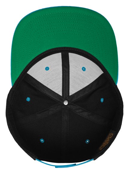 Yupoong Snapback Cap Schwarz / Neonblau Snapback Cap Flexfit Cap Kappen Hüte Grosshandel