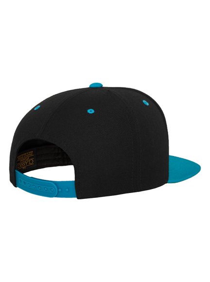 Yupoong Snapback Cap Schwarz / Neonblau Snapback Cap Flexfit Cap Kappen Hüte Grosshandel