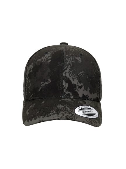 Yupoong VEIL CAMO Cap schwarz Baseball Cap Flexfit Cap Kappen Hüte Grosshandel