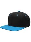 Yupoong Snapback Cap Schwarz / Neonblau Flexfit Cap Kappen Hüte Grosshandel
